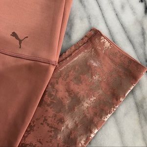 Puma Pink and Gold Splatter Leggings 27” Inseam